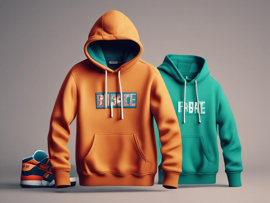 A realistic high-resolution photo of a stylish hoodie and cap set from Bigfoot Empire, showcased on a simple, clean background. The hoodie is vibrant in color, featuring the $BIGFOOT logo prominently. The cap complements the hoodie with a matching design, creating a cohesive look. The focus is on the details of the fabric and stitching, highlighting the quality and craftsmanship. The composition is minimalistic, emphasizing the products without distractions.