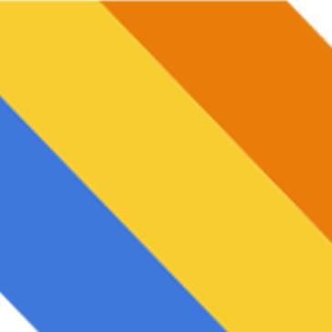 A blue, yellow, and orange logo.