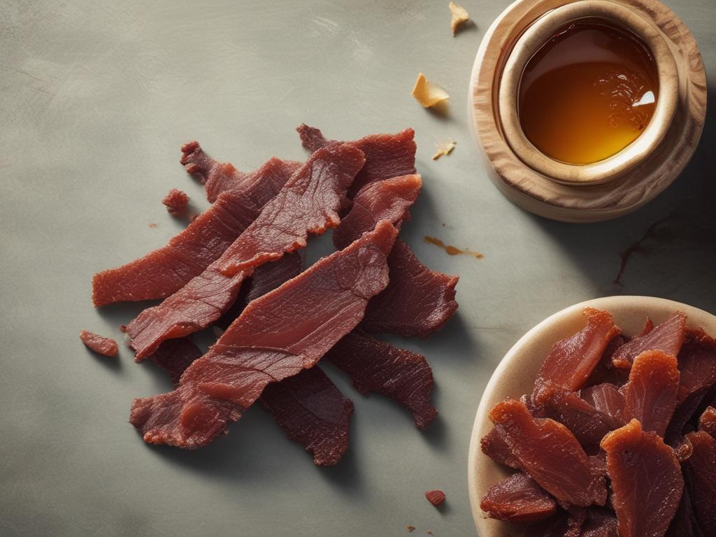 honey barbecue jerky, sweet snack, beef jerky