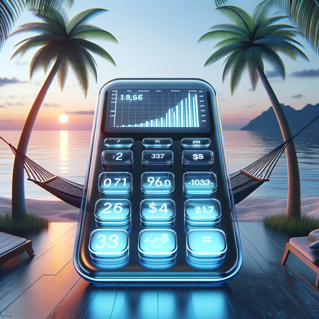 dall·e 2023-11-19 23.44.25 - a sleek and cool representation of a retirement savings calculator. the image depicts an ultra-modern, slim calculator with a transparent, glowing int.png