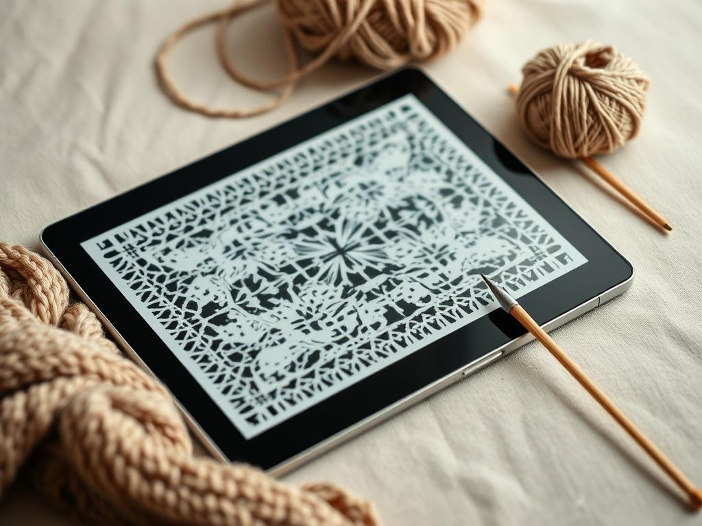 A close up shot of a beautifully designed knitting pattern