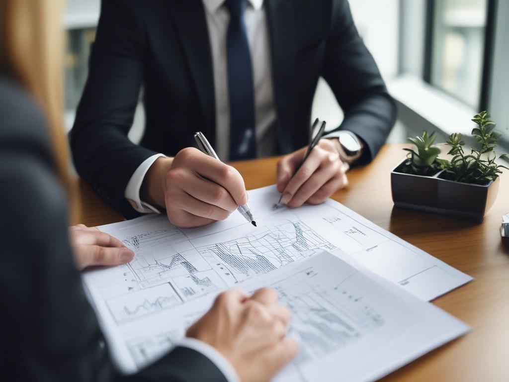 A close up shot of a financial advisor discussing investment