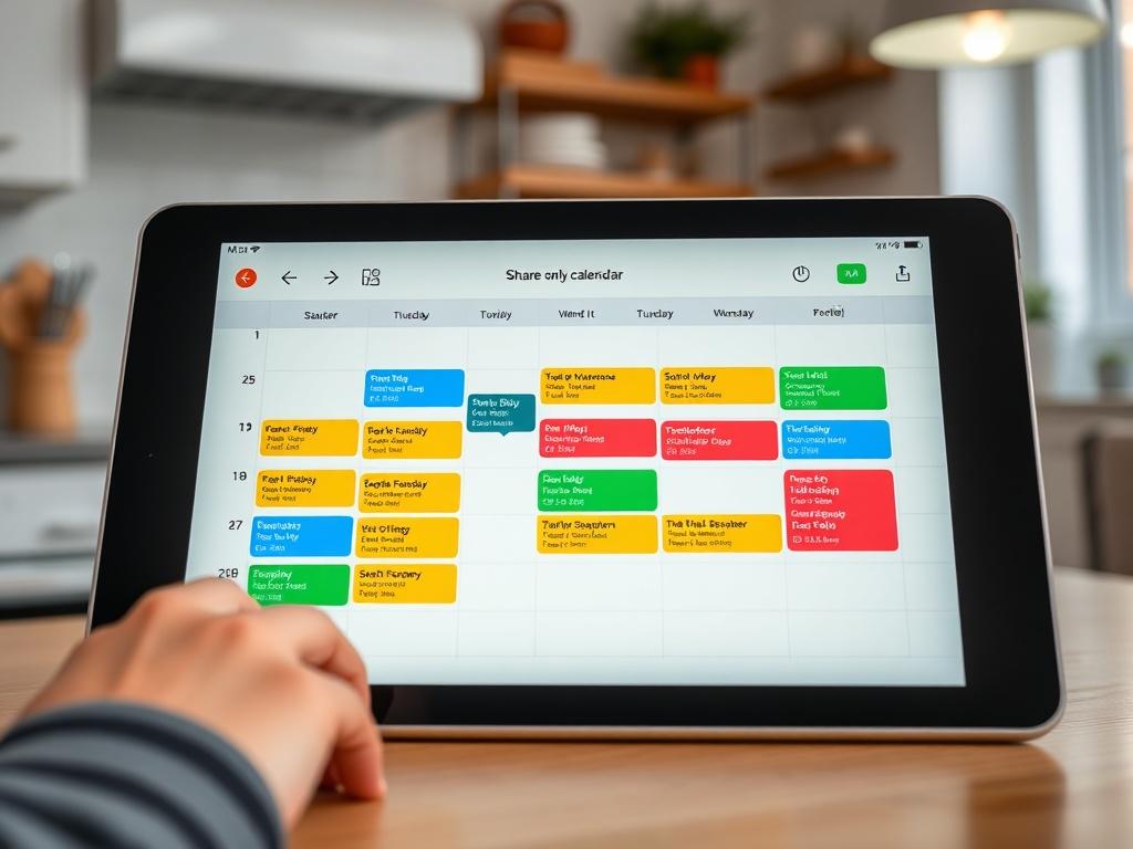 A close up shot of a tablet displaying a shared