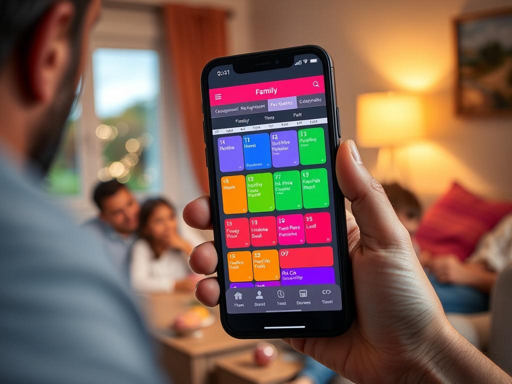 A close up shot of a smartphone displaying a family