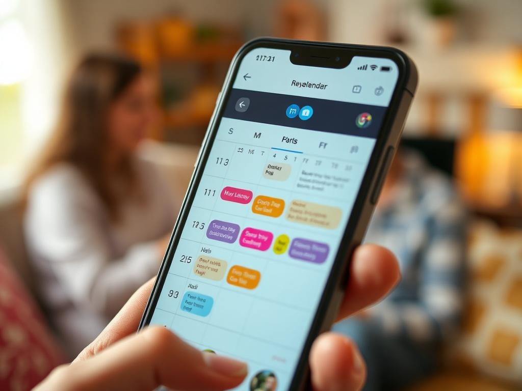 A close up shot of a smartphone displaying an organized