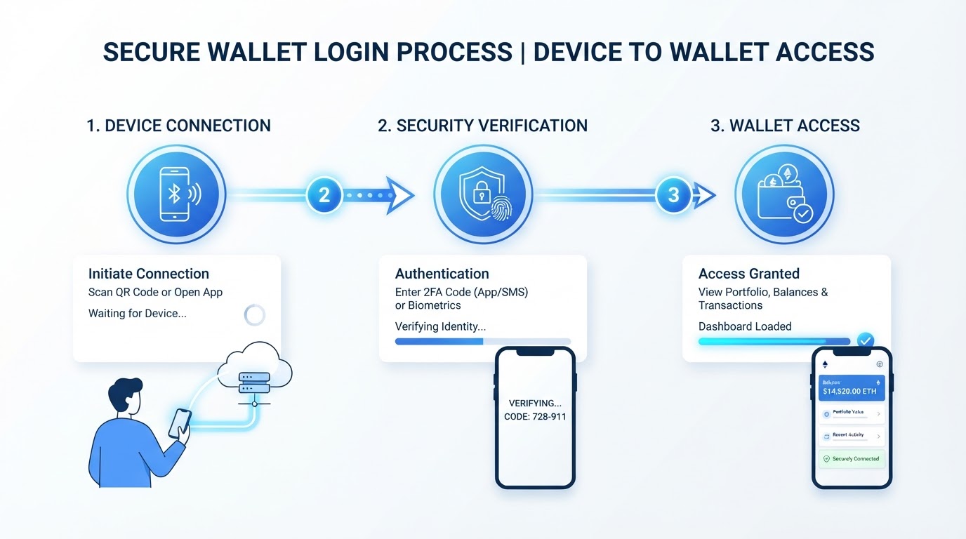 Ledger Live login process flow diagram