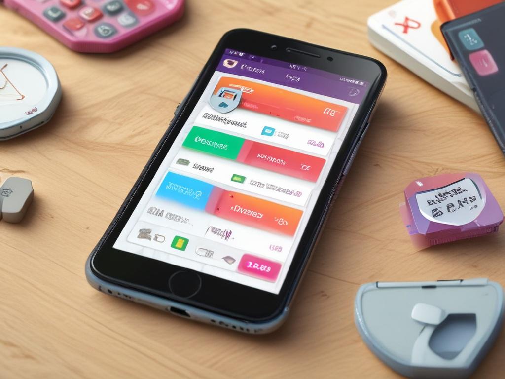A close-up shot of a gamified debt management application interface displayed on a smartphone. The screen showcases colorful graphics, engaging elements like points and badges, and a vibrant leaderboard. The background is softly blurred to emphasize the phone, with a hint of green to reflect the primary color rgb(50, 170, 39). The composition is simple, focusing solely on the smartphone, capturing the essence of innovative financial solutions.