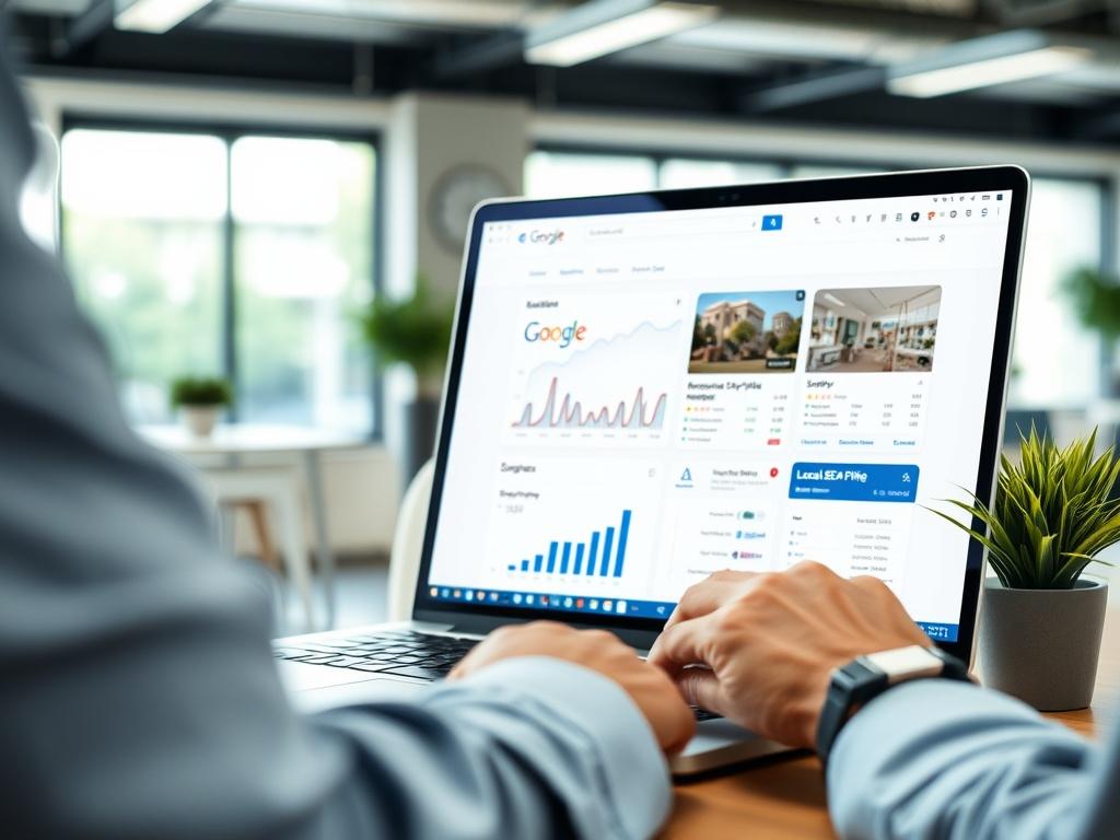 A close up shot of a professional analyzing a Google