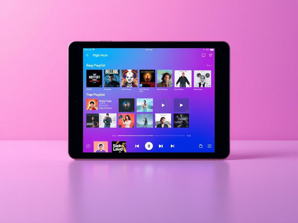 A high resolution image of a vibrant and colorful playlist