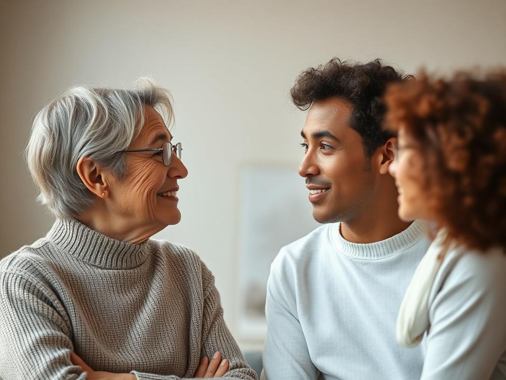 A close up image of two individuals engaged in a