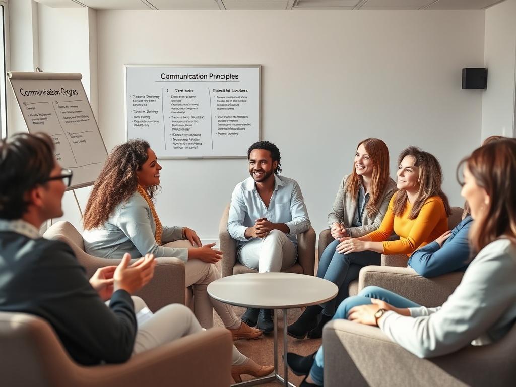 A workshop setting with a diverse group of engaged participants