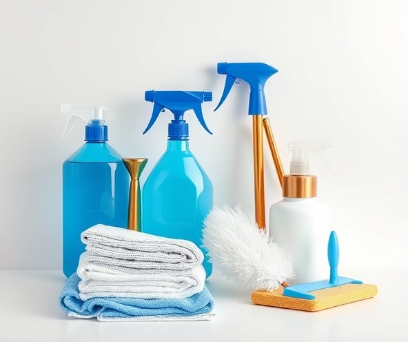 Premium cleaning supplies arranged beautifully