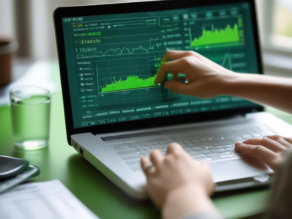 A close up shot of a person analyzing stock market