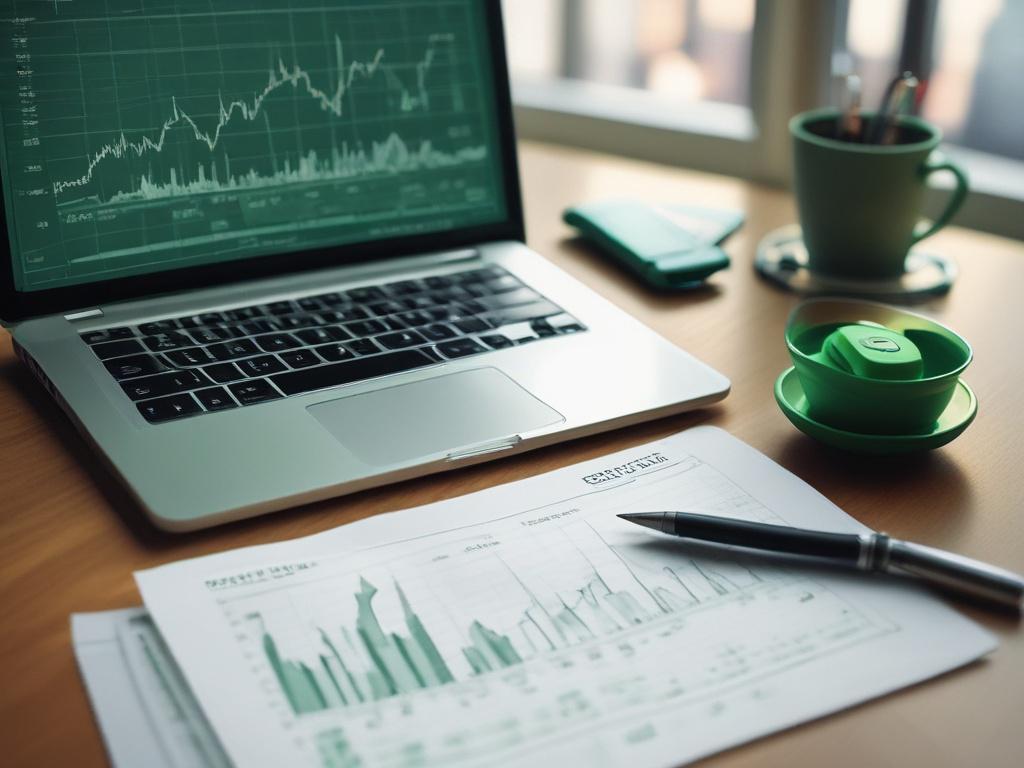 A close up shot of market analysis charts on a