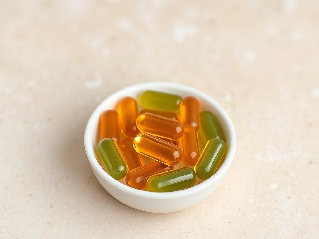 A clean, high resolution of CBD softgels in a small