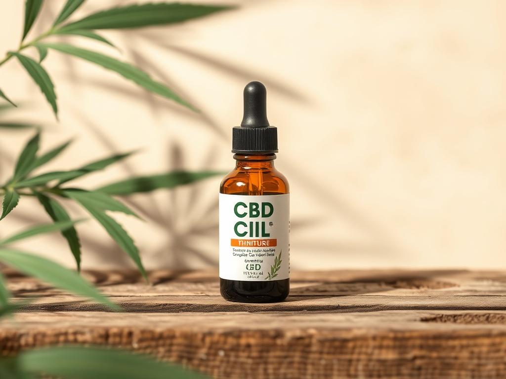 A realistic high resolution of a dropper bottle of CBD