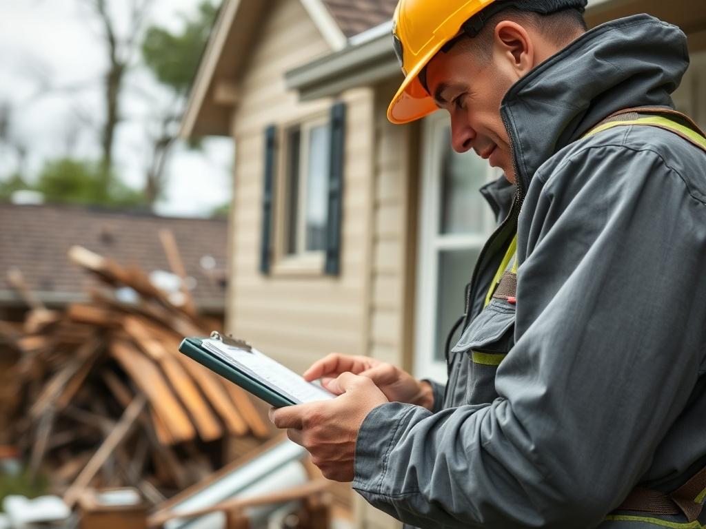 A close up shot of a technician inspecting a property