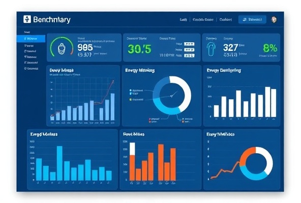 Energy benchmarking and KPI tracking dashboard with performance metrics