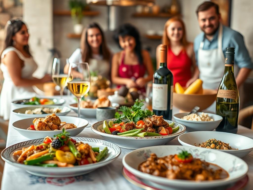 A vibrant close up shot of a beautifully arranged table