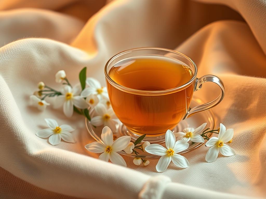 A high resolution image featuring a delicate teacup filled with