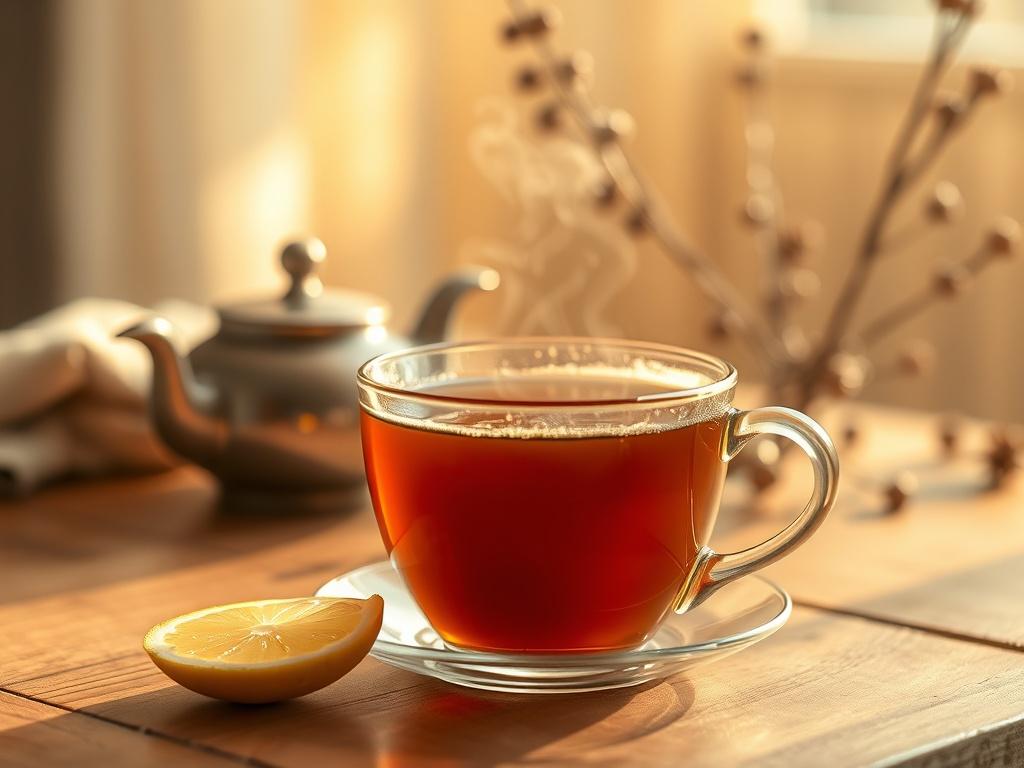 A high resolution image of a steaming cup of Earl