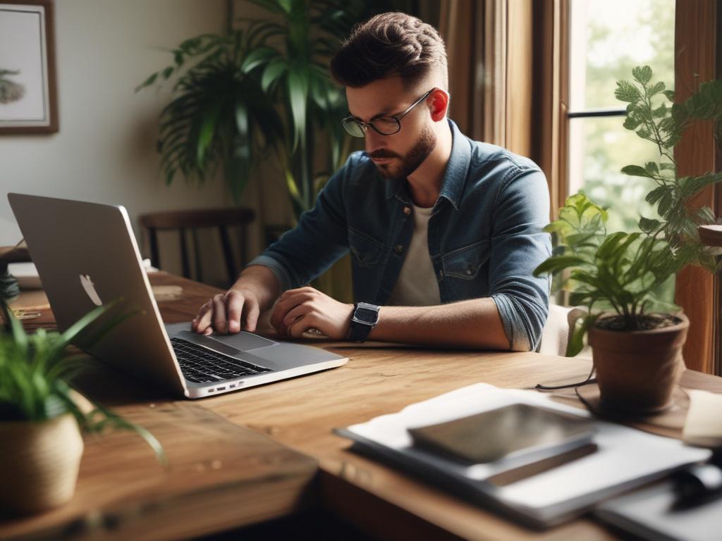 A close up of a focused professional working on a