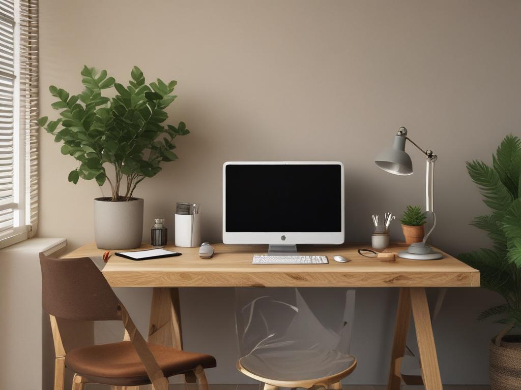 A high resolution image of a serene workspace featuring a