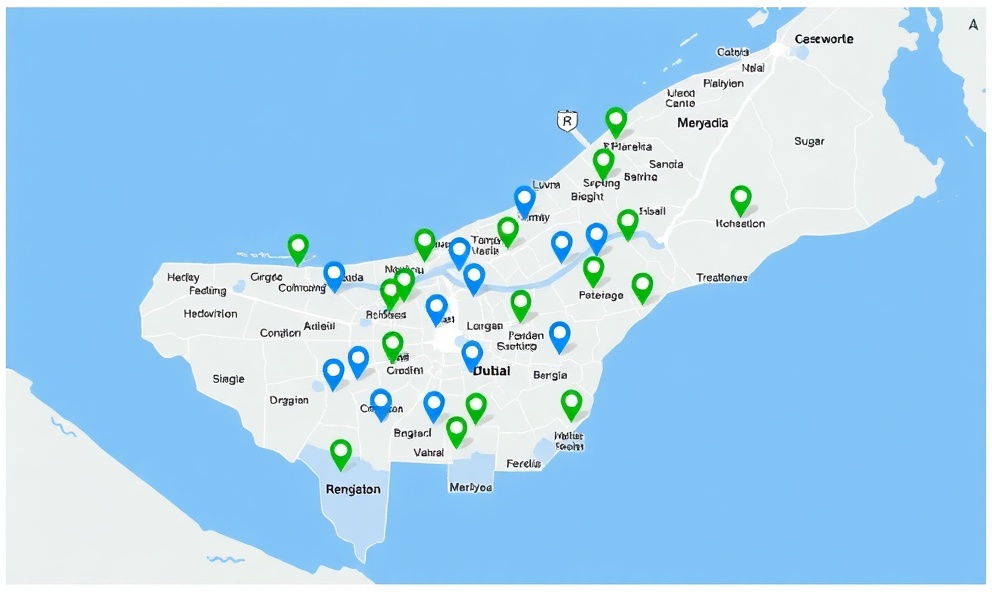 Map of Dubai service areas