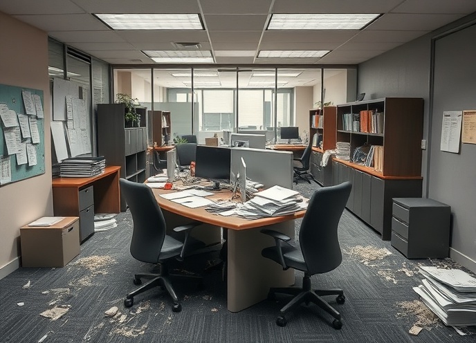 Office before cleaning