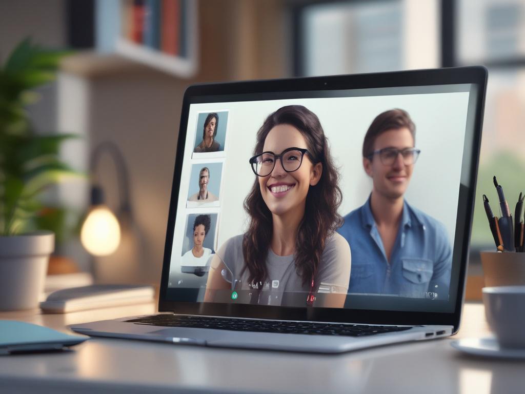 A close up shot of a virtual assistant engaging with