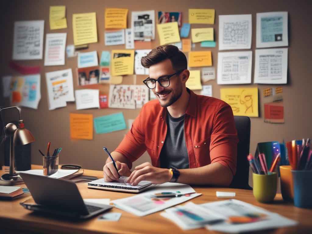 A close up shot of a creative social media manager