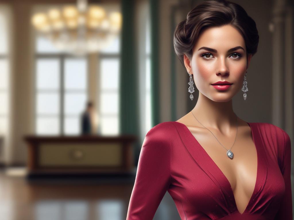 A stunning, high resolution portrait of an elegant woman in