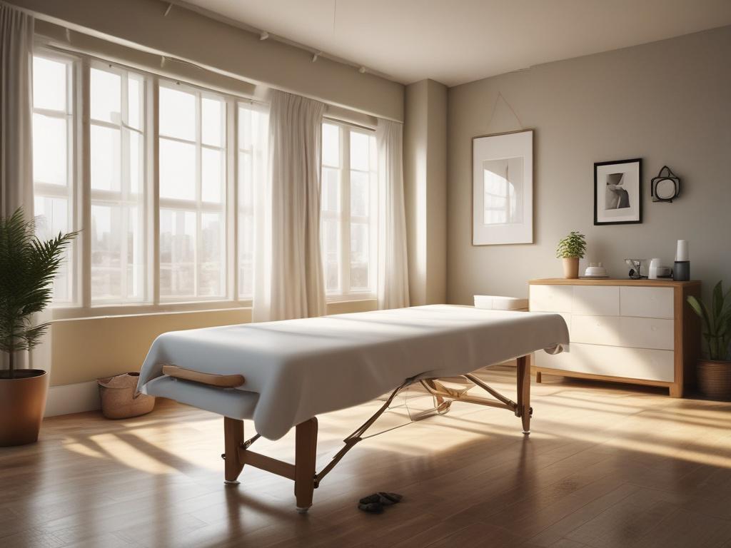 A serene and inviting massage setting featuring a beautifully arranged