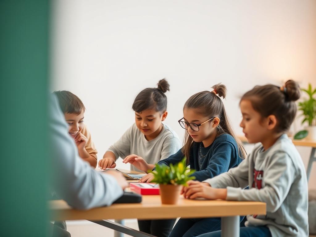 A high resolution image depicting a group of students participating