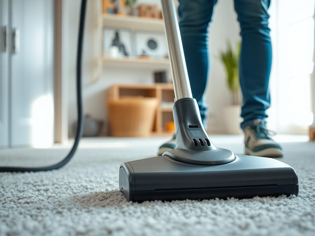 A close up of a cleaner using a steam cleaner