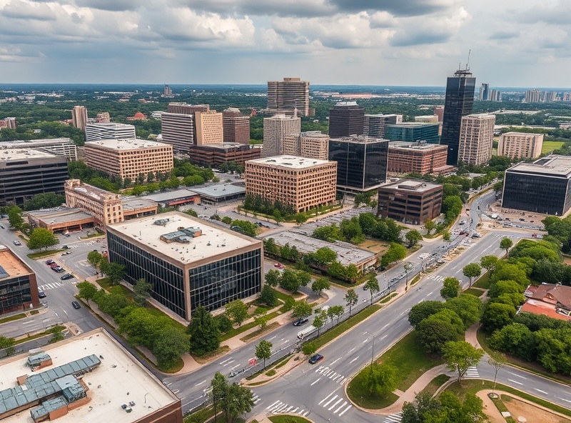 Irving Texas commercial area with office buildings and business parks security