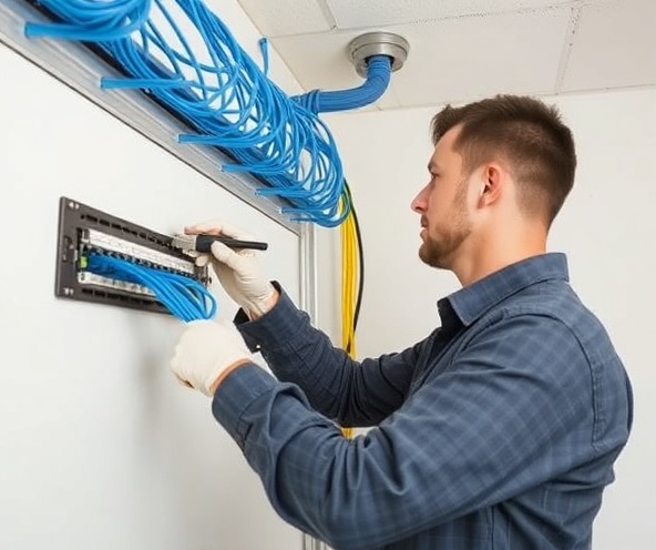 Professional CAT6 network cabling and PoE wiring installation for security camera systems Dallas Fort Worth