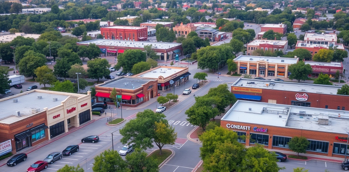 Downtown Lewisville Texas business district - Professional security camera installation in Lewisville