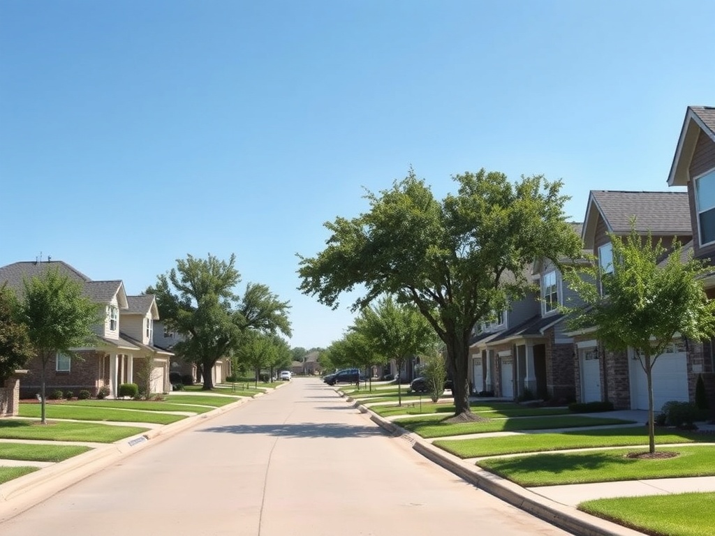 Dallas residential neighborhood with tree-lined streets and professional home security systems