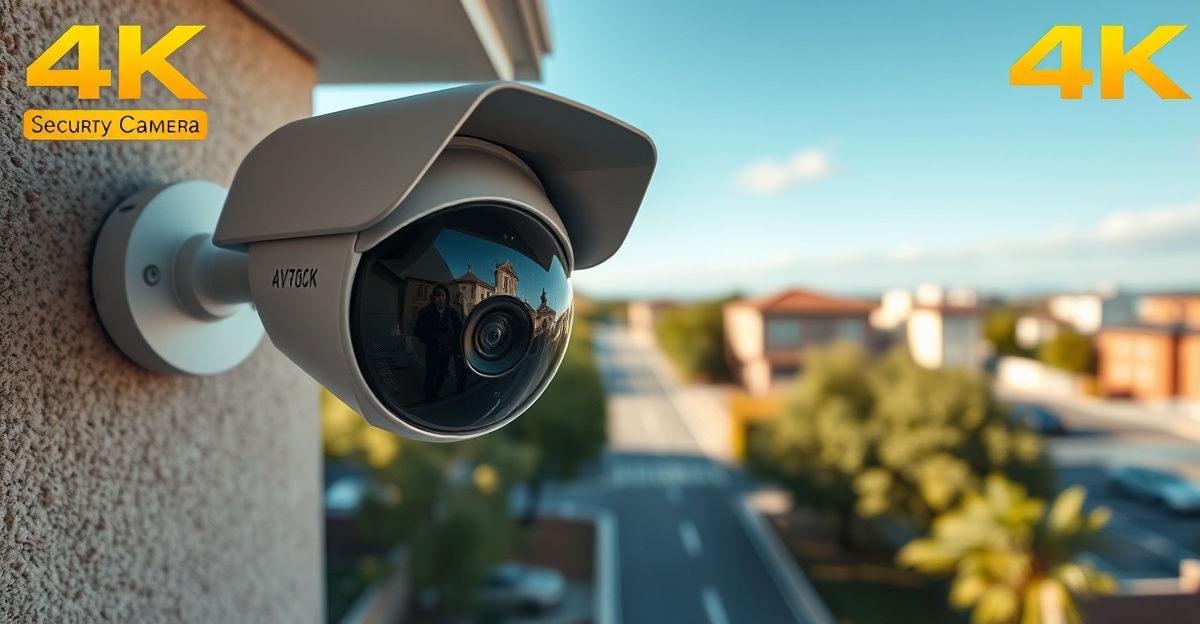 High-quality 4K security camera system display showing detailed surveillance