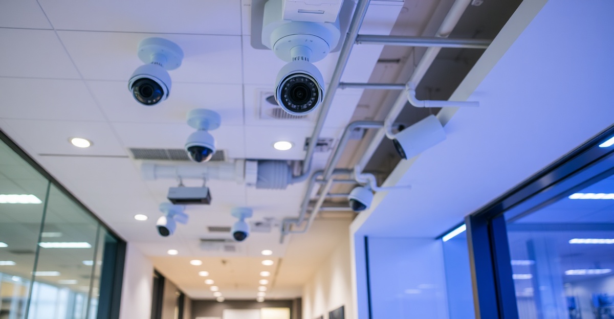 Commercial security camera system installation in Fort Worth office building