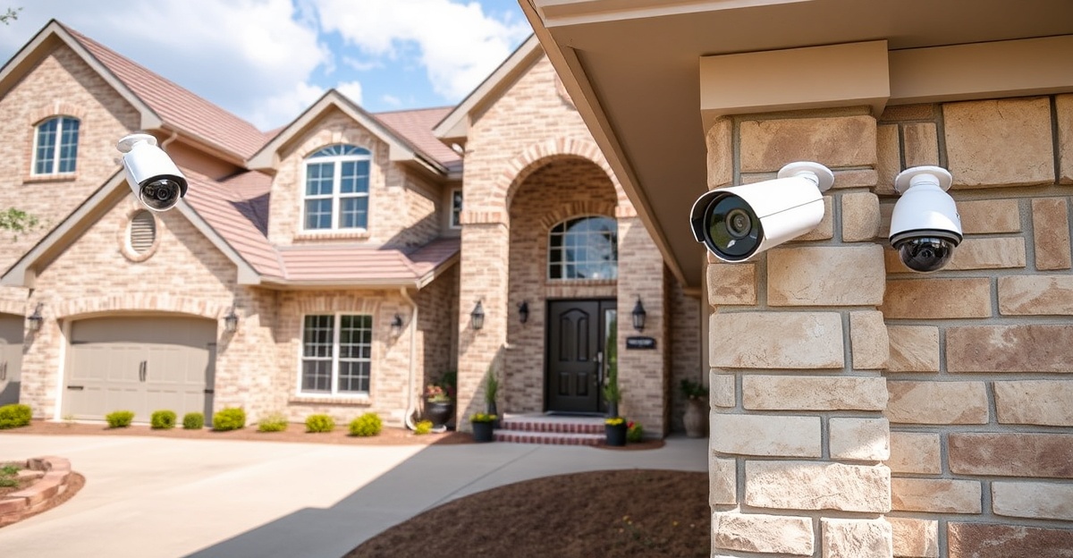 Professional Fort Worth security camera installation on residential home