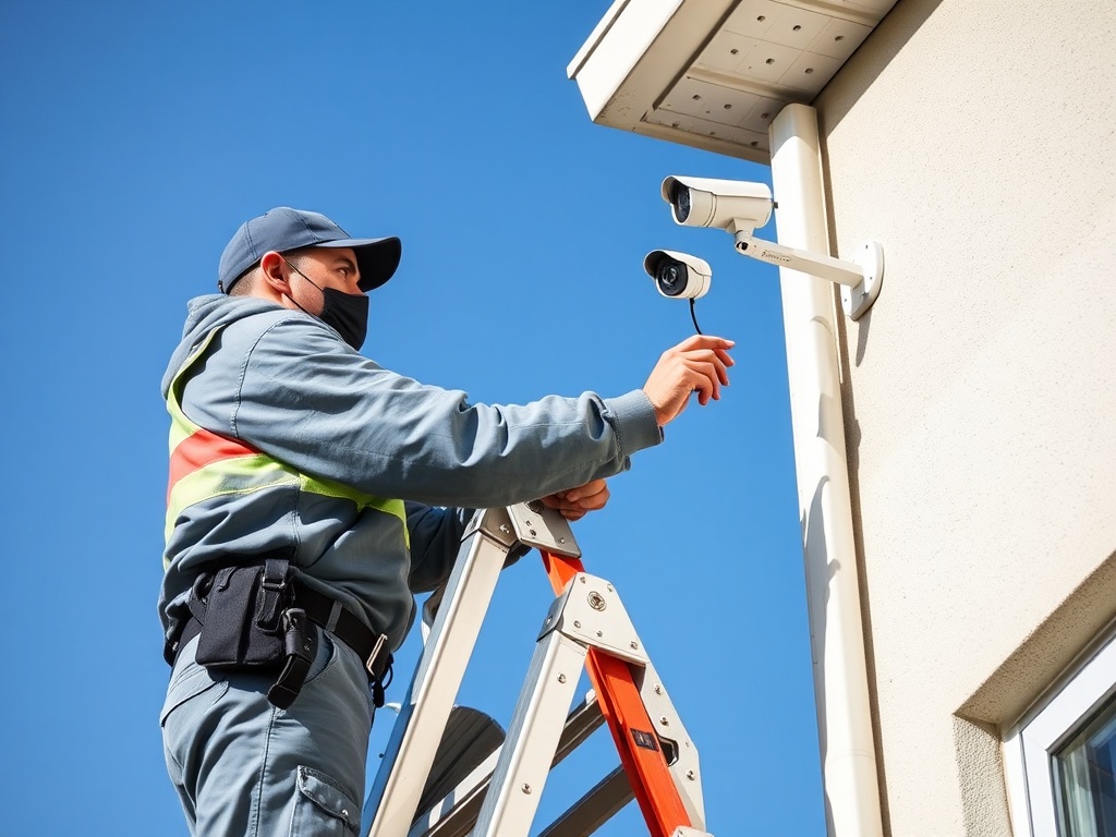 Historic building security camera installation in McKinney