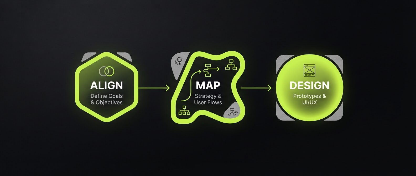 Process phases: Align, Map, Design, Build, Improve