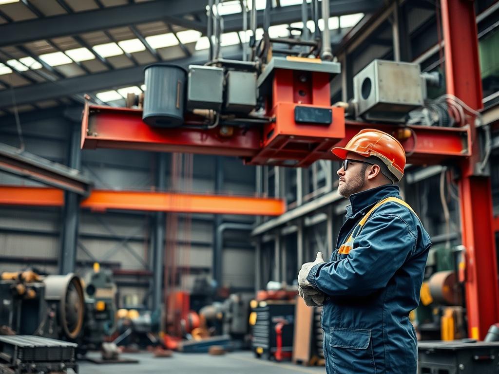 A high resolution of an industrial maintenance technician inspecting an