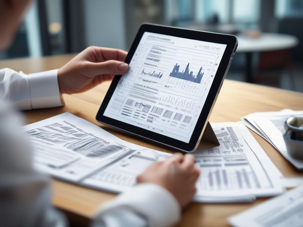 A close up shot of an investment expert reviewing stock