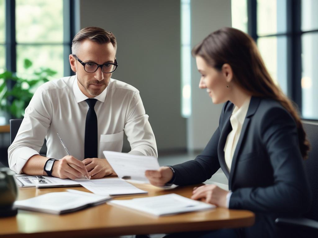 A close up shot of a confident advisor discussing financial