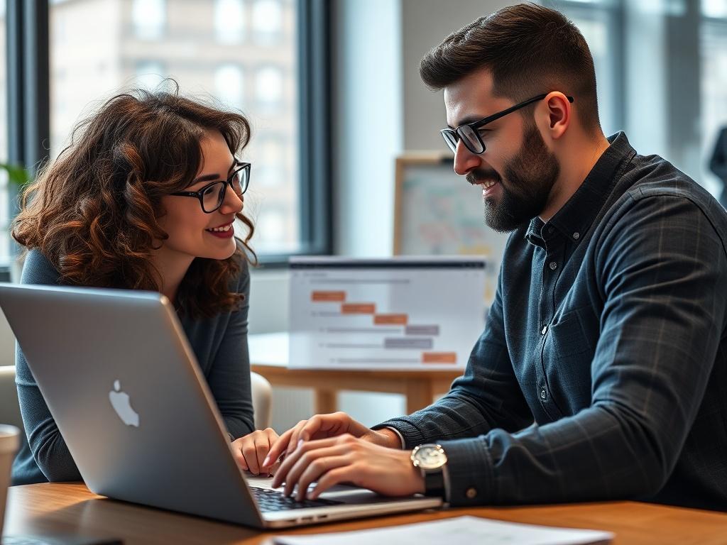 A close up shot of a mentor and mentee in