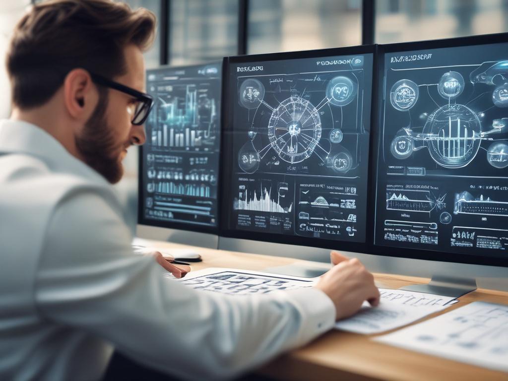 A hyper realistic close up of a confident entrepreneur interacting