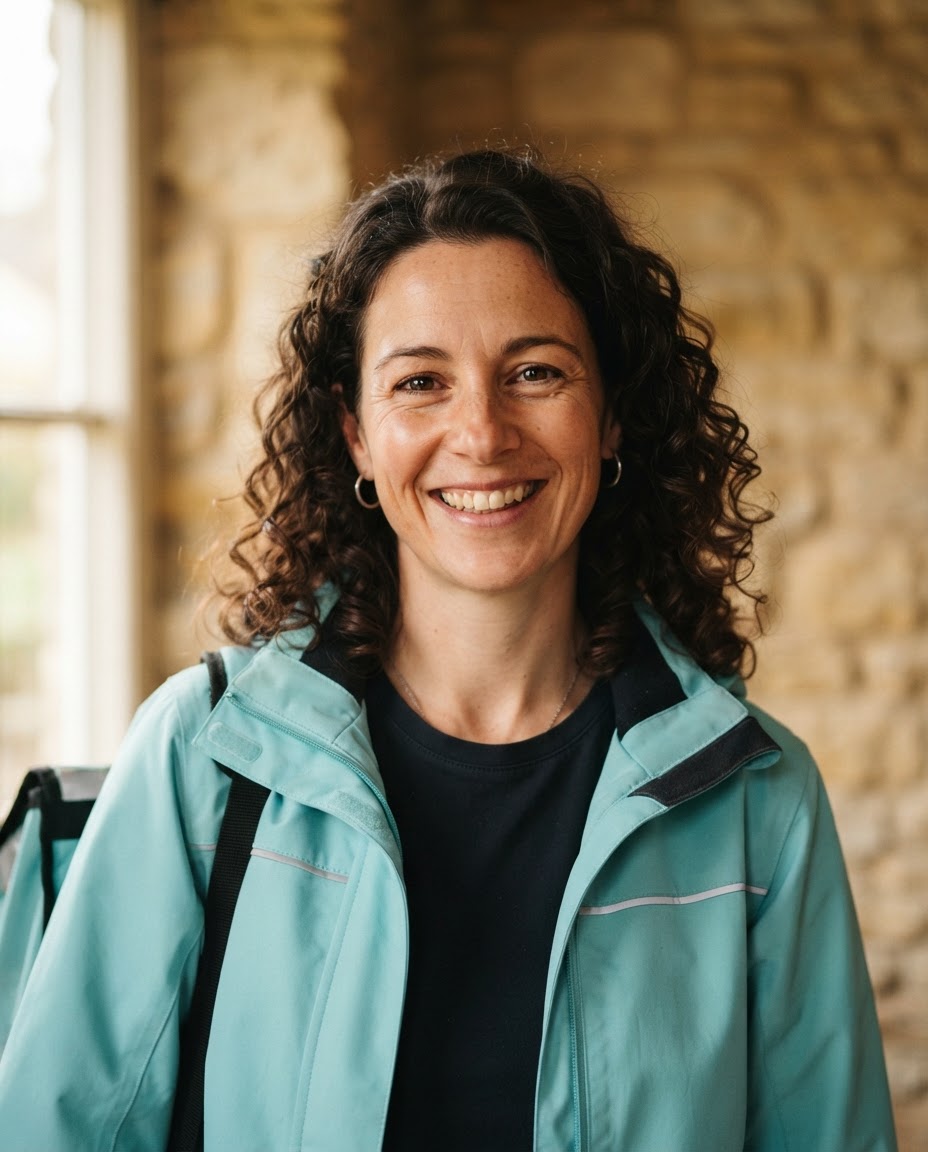 Lucy Grant, delivery partner, smiling in a warm stone studio